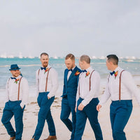 Ocean Blue Linen Summer Beach Groom Wedding Suits, Casual Man Blazer  Tuxedo