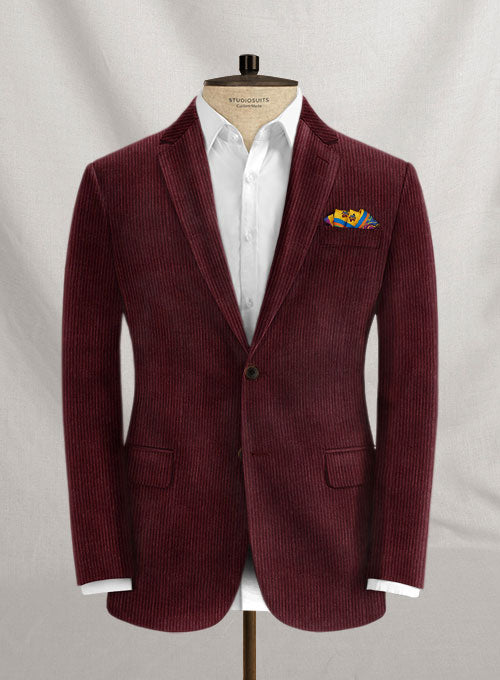 Berry Wine Corduroy Jacket - StudioSuits