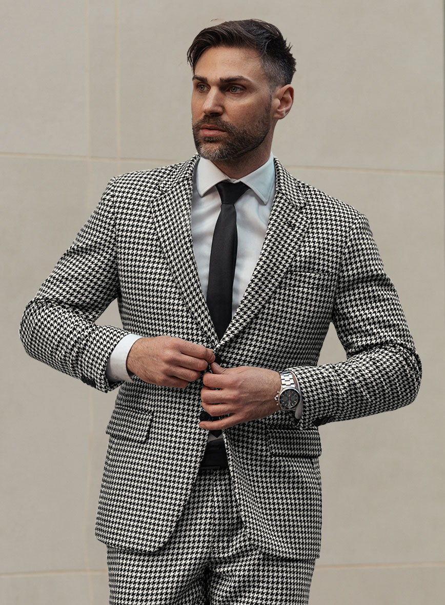 Big Houndstooth BW Tweed Jacket - StudioSuits