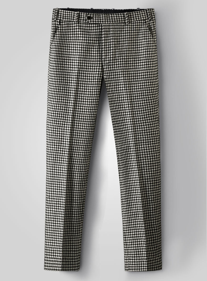 Big Houndstooth BW Tweed Pants - StudioSuits