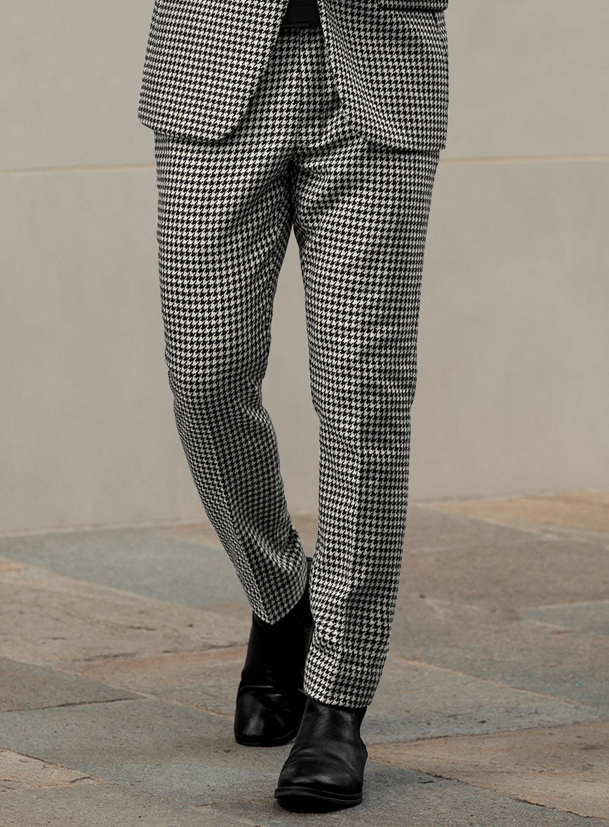 Big Houndstooth BW Tweed Pants - StudioSuits