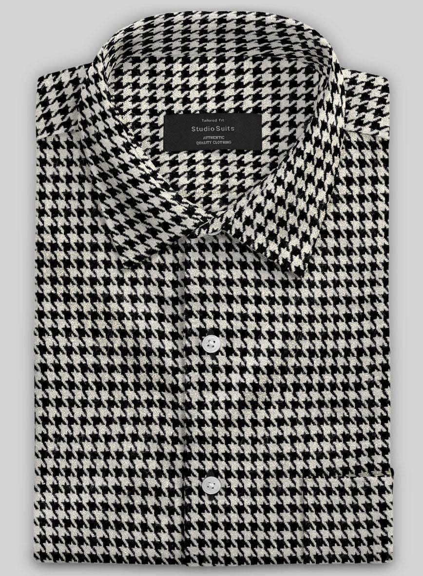 Big Houndstooth BW Tweed Shirt - StudioSuits