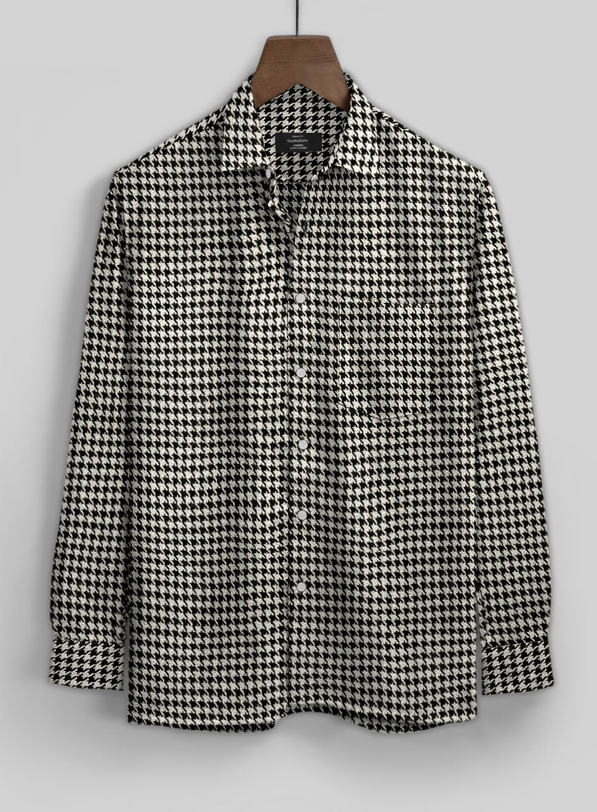 Big Houndstooth BW Tweed Shirt - StudioSuits