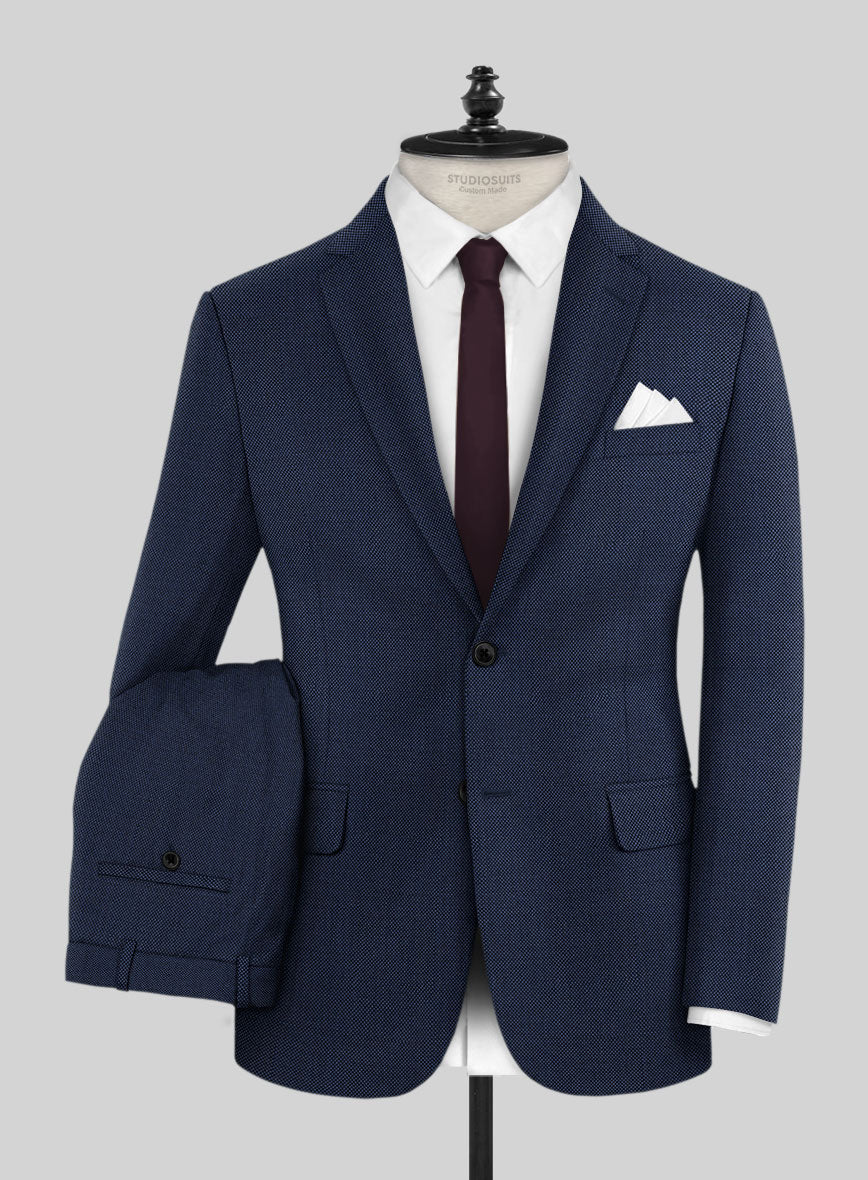 Birdseye Wool Royal Blue Suit - StudioSuits