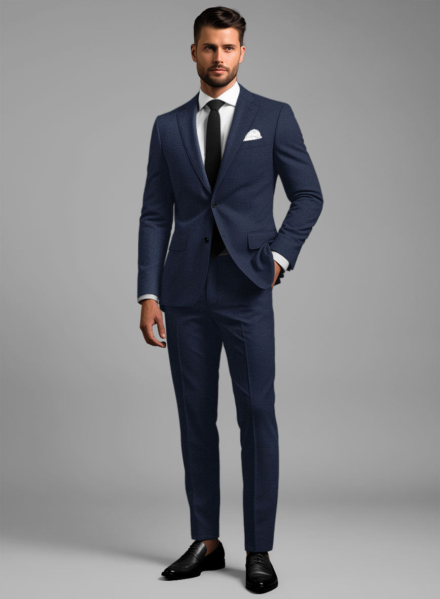 Birdseye Wool Royal Blue Suit - StudioSuits