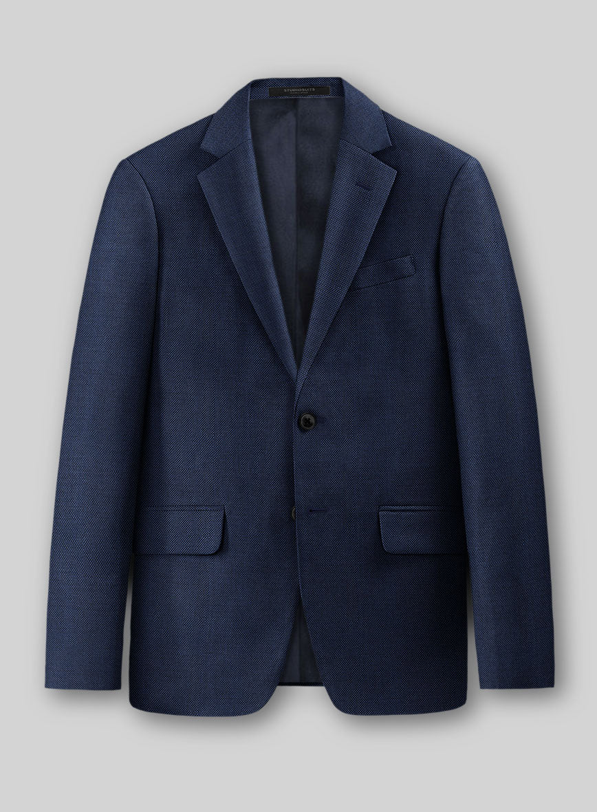 Birdseye Wool Royal Blue Jacket - StudioSuits