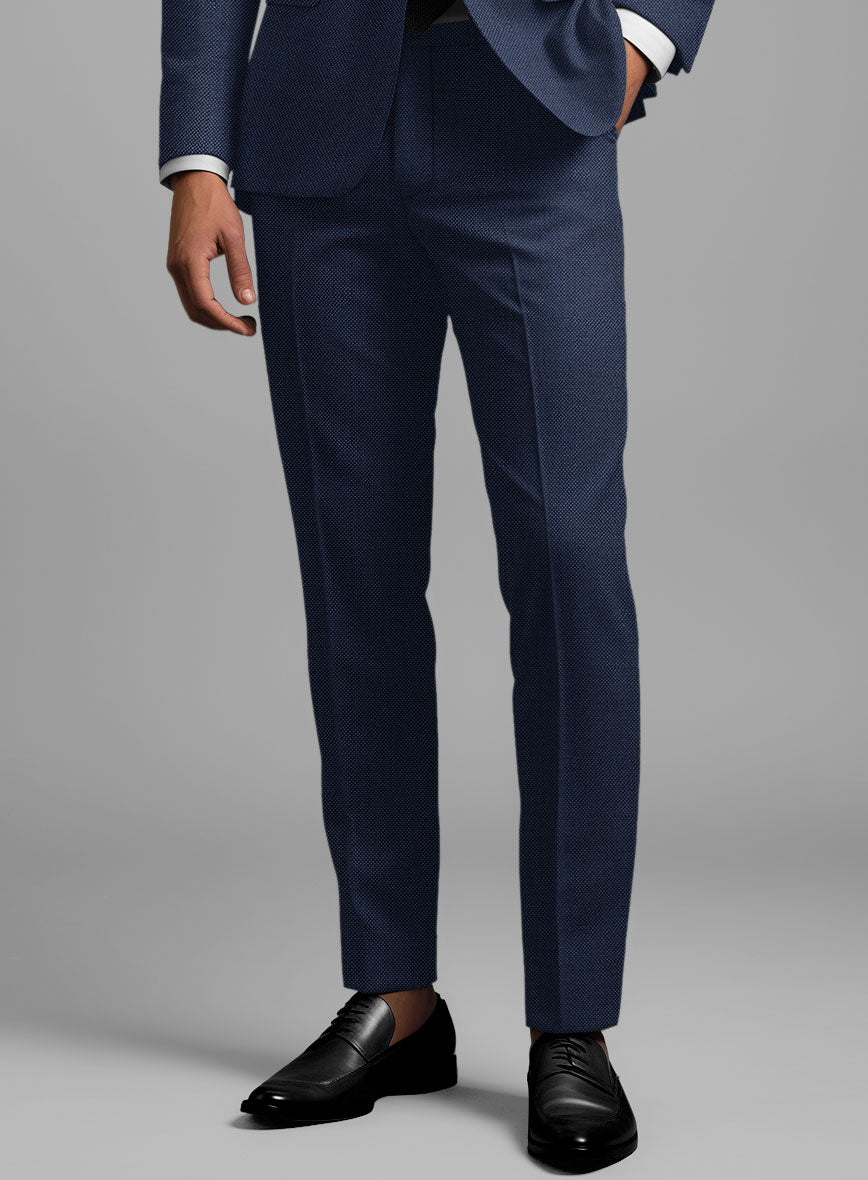 Birdseye Wool Royal Blue Pants - StudioSuits