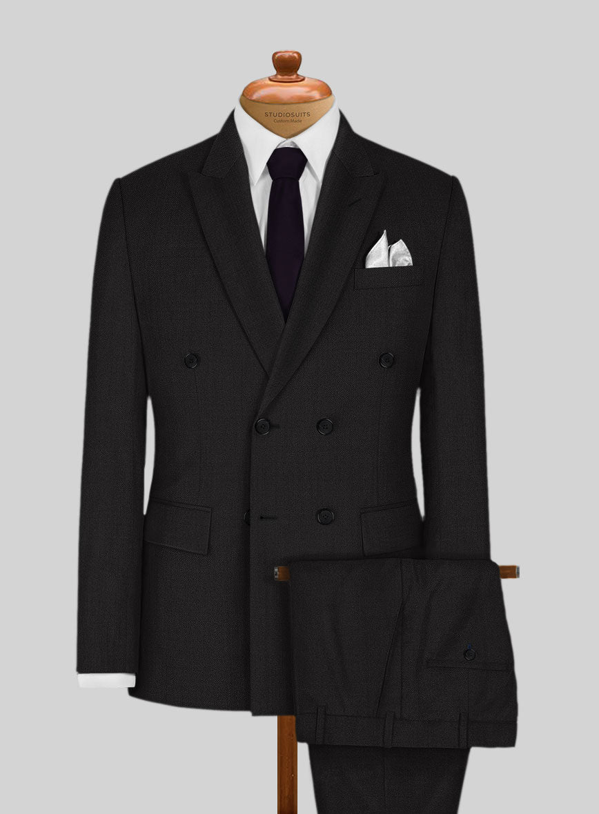 Black Merino Wool Suit - StudioSuits