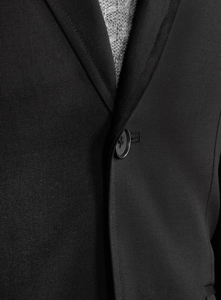 Black Merino Wool Manhattan Style Sports Coat - StudioSuits