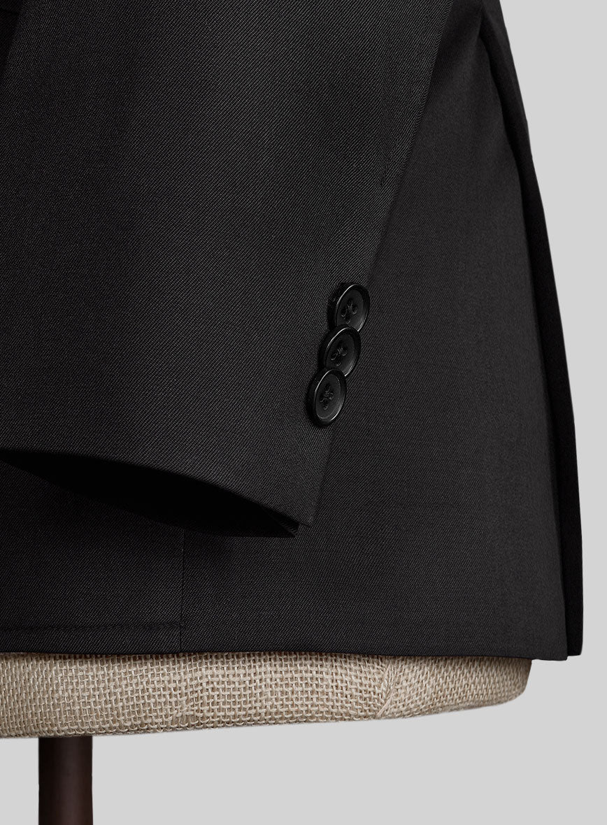 Black Merino Wool Manhattan Style Sports Coat - StudioSuits