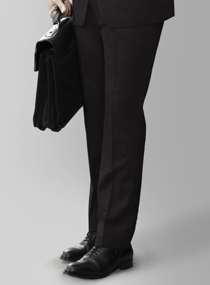 Black Merino Wool Pants - StudioSuits