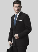 Black Merino Wool Suit - StudioSuits