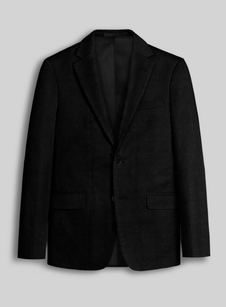 Black Stretch Pin Corduroy Jacket - StudioSuits