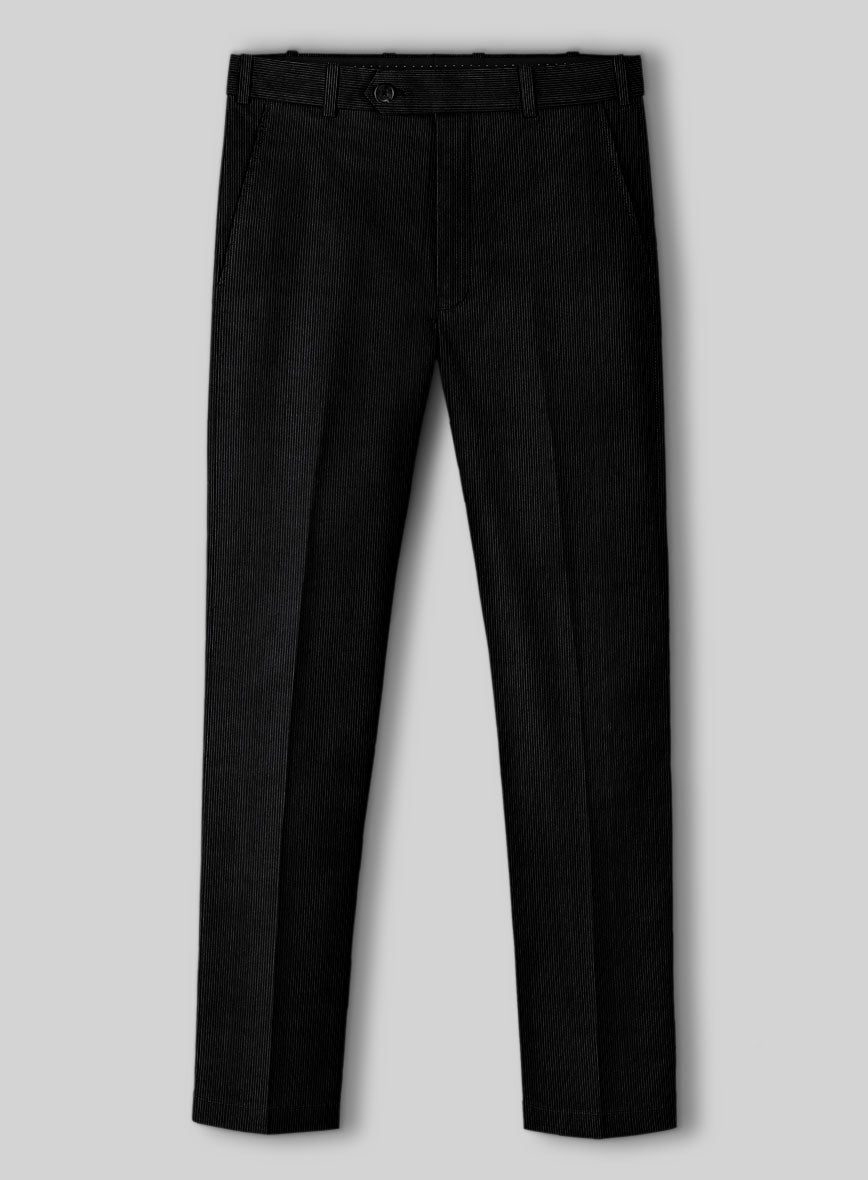 Black Stretch Pin Corduroy Suit - StudioSuits