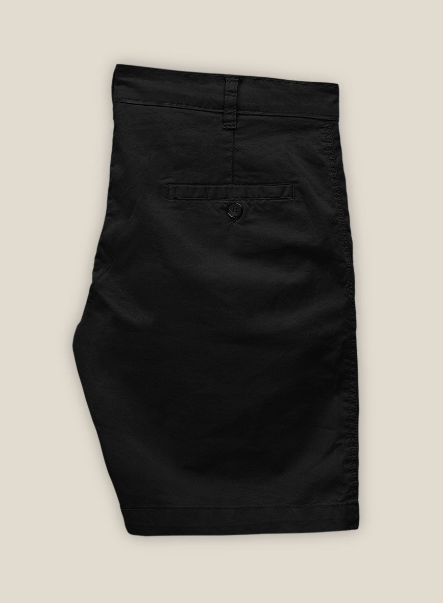 Black Stretch Chino Shorts - StudioSuits