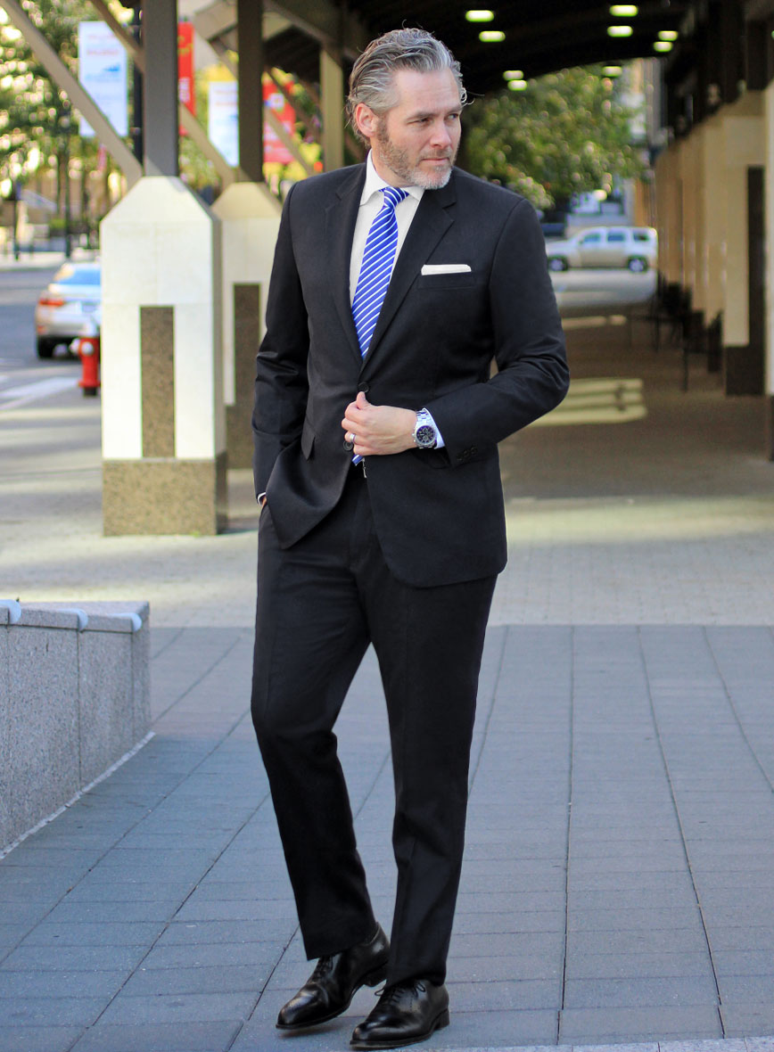 Blue Merino Wool Suit - StudioSuits