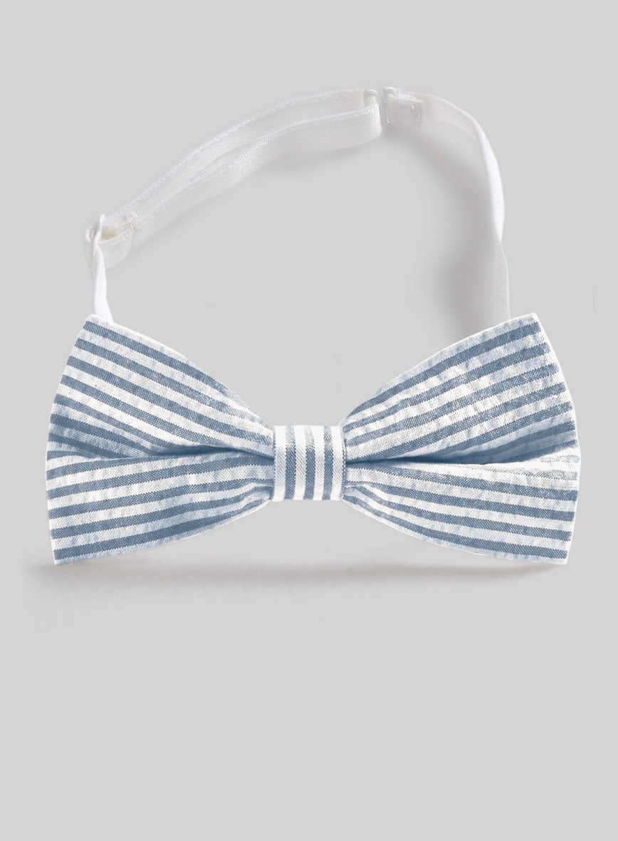 Blue Seersucker Bow - StudioSuits