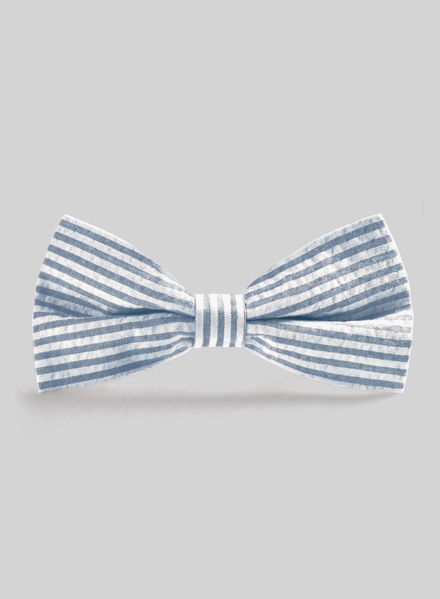 Blue Seersucker Bow - StudioSuits