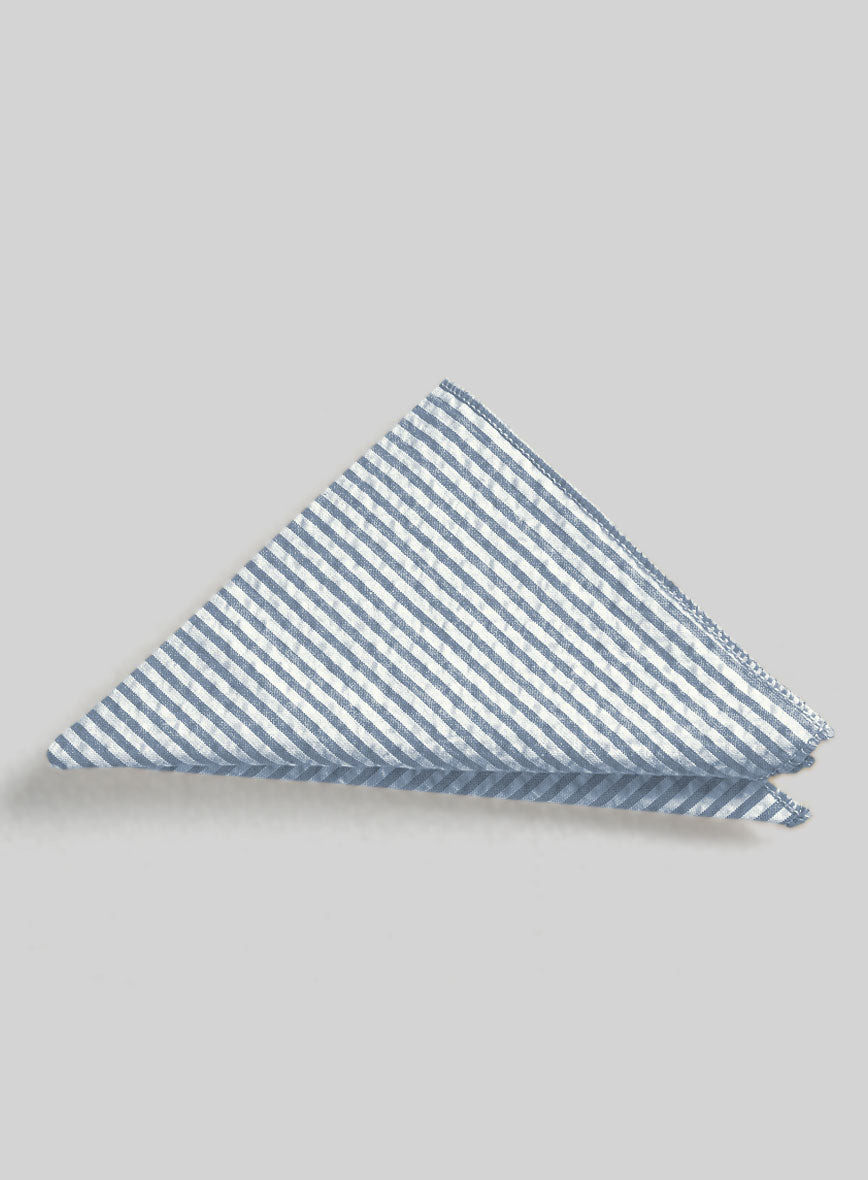 Pocket Square - Blue Seersucker - StudioSuits