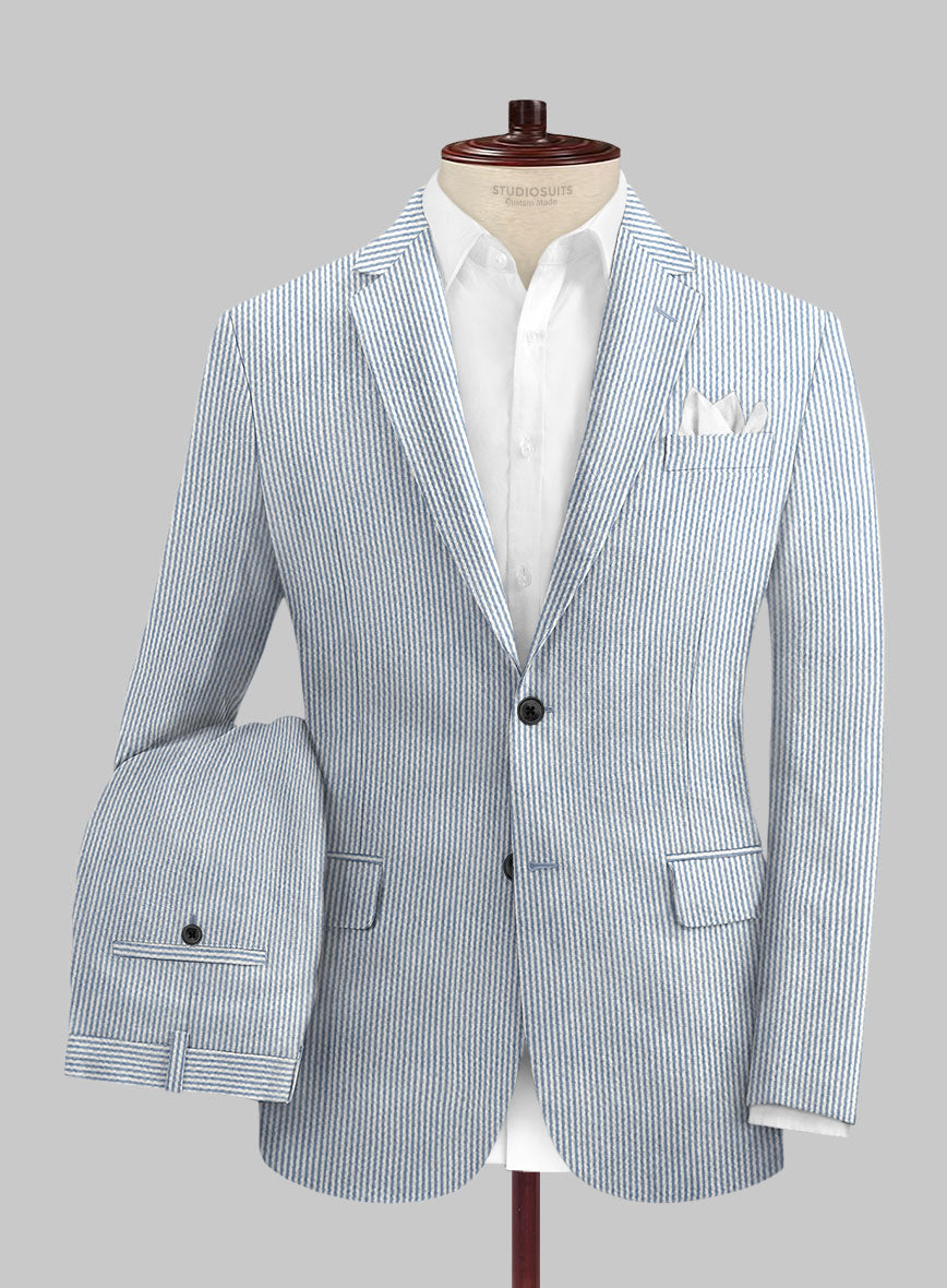 Blue Seersucker Suit - StudioSuits