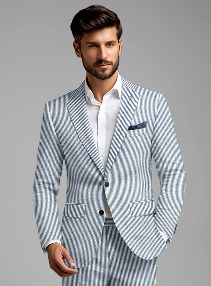 Blue Seersucker Suit – StudioSuits