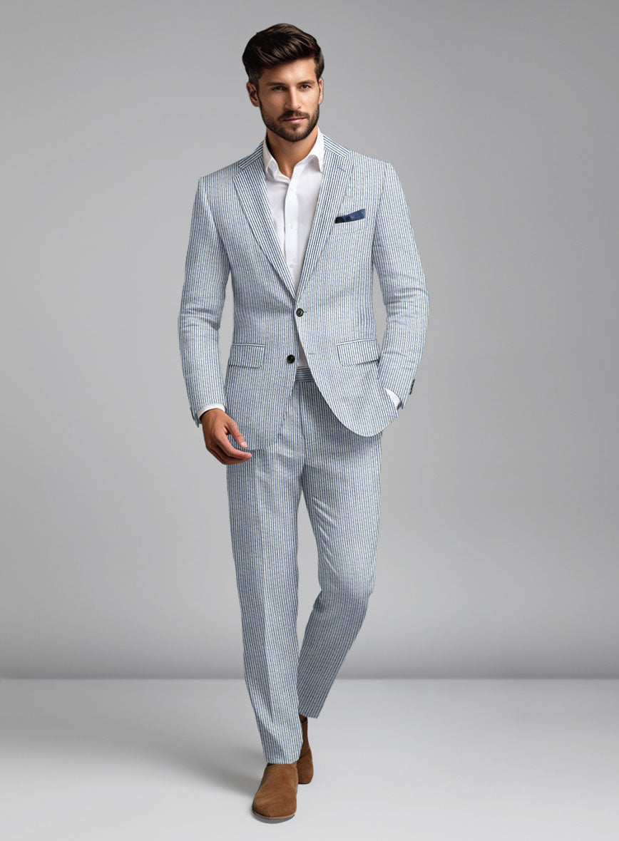 Blue Seersucker Suit - StudioSuits