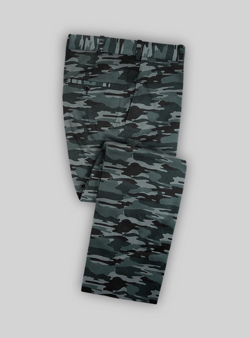 Blue Stretch Camo Pants - StudioSuits