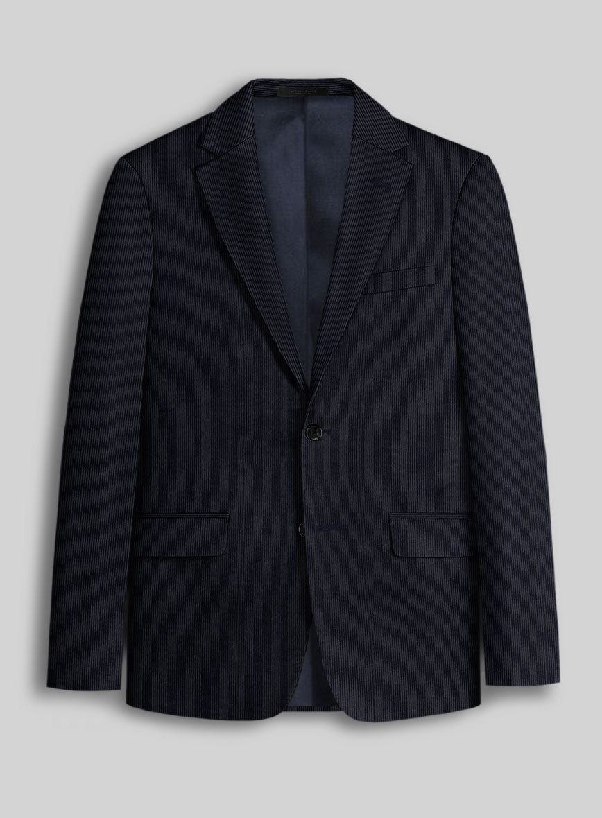 Blue Stretch Pin Corduroy Jacket - StudioSuits