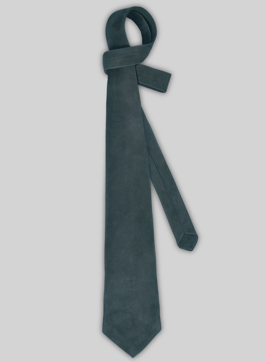 Blue Suede Leather Tie - StudioSuits