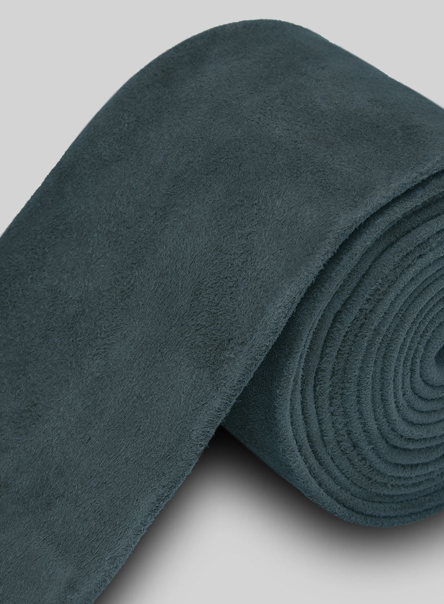 Blue Suede Leather Tie - StudioSuits