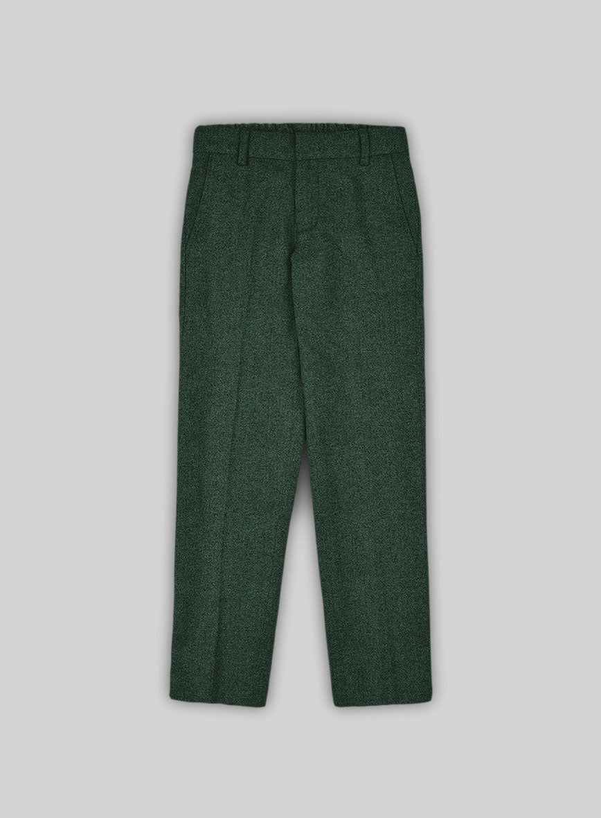 Bottle Green Herringbone Tweed Boys Suit - StudioSuits