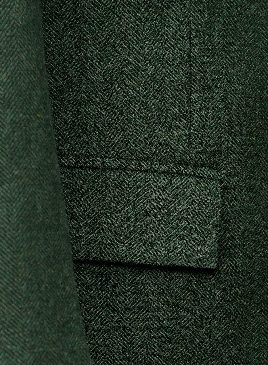 Bottle Green Herringbone Tweed 3 Piece Suit - StudioSuits