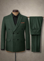 Bottle Green Herringbone Tweed 3 Piece Suit - StudioSuits