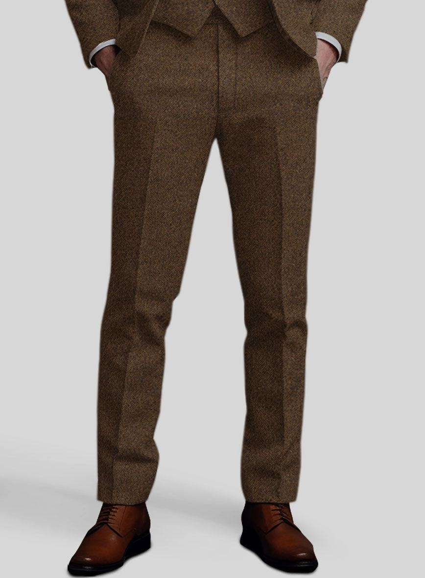 Bramble Brown Heavy Tweed Pants - StudioSuits