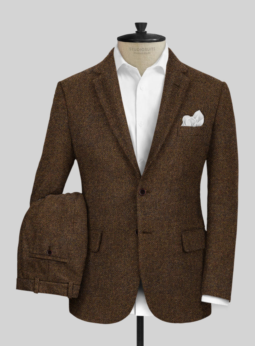 Bramble Brown Heavy Tweed Suit - StudioSuits