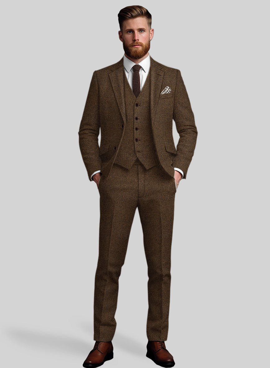 Bramble Brown Heavy Tweed Suit - StudioSuits