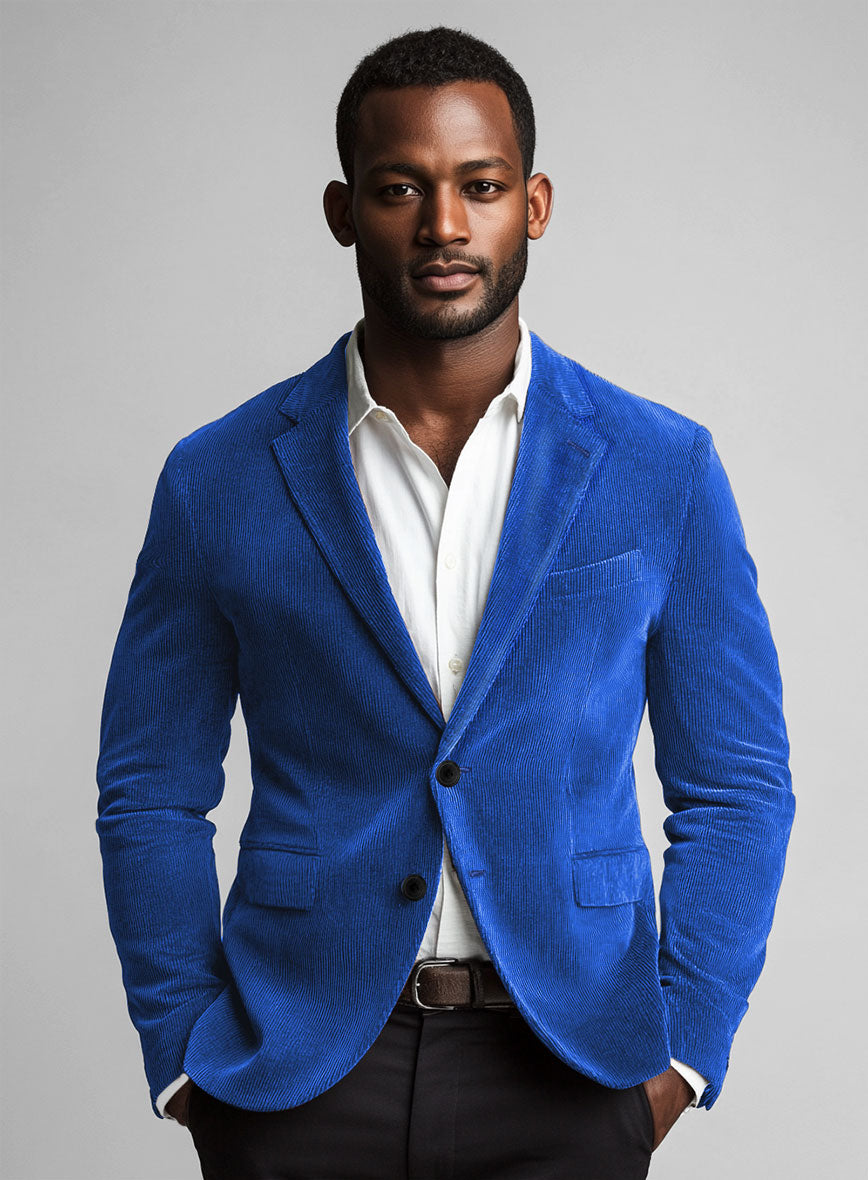 Bright Blue Corduroy Jacket - StudioSuits