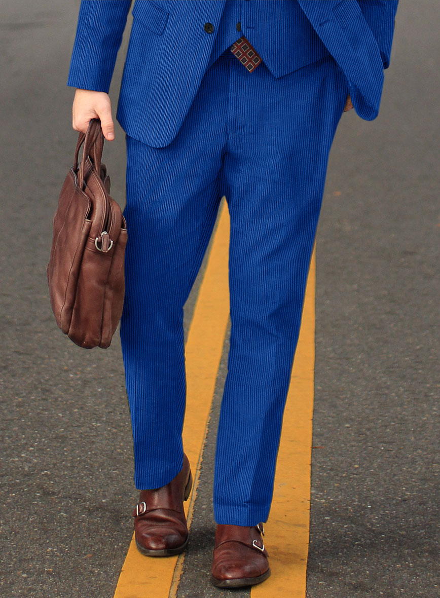 Bright Blue Corduroy Pants - StudioSuits