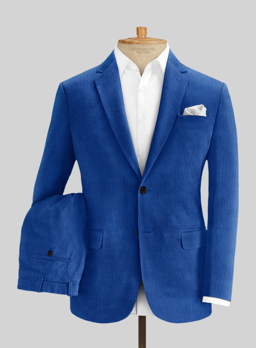 Bright Blue Corduroy Suit - StudioSuits