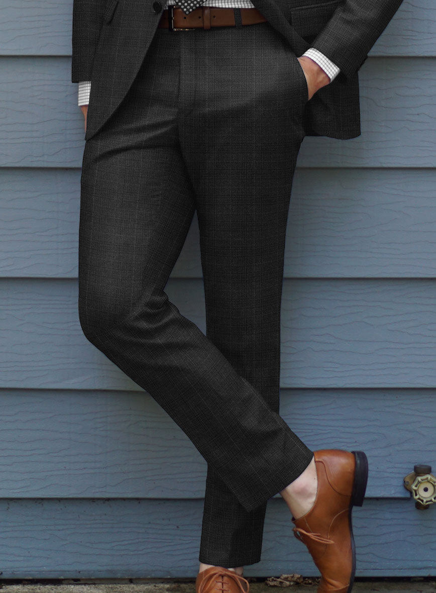 Bristol Alvaro Charcoal Checks Pants - StudioSuits