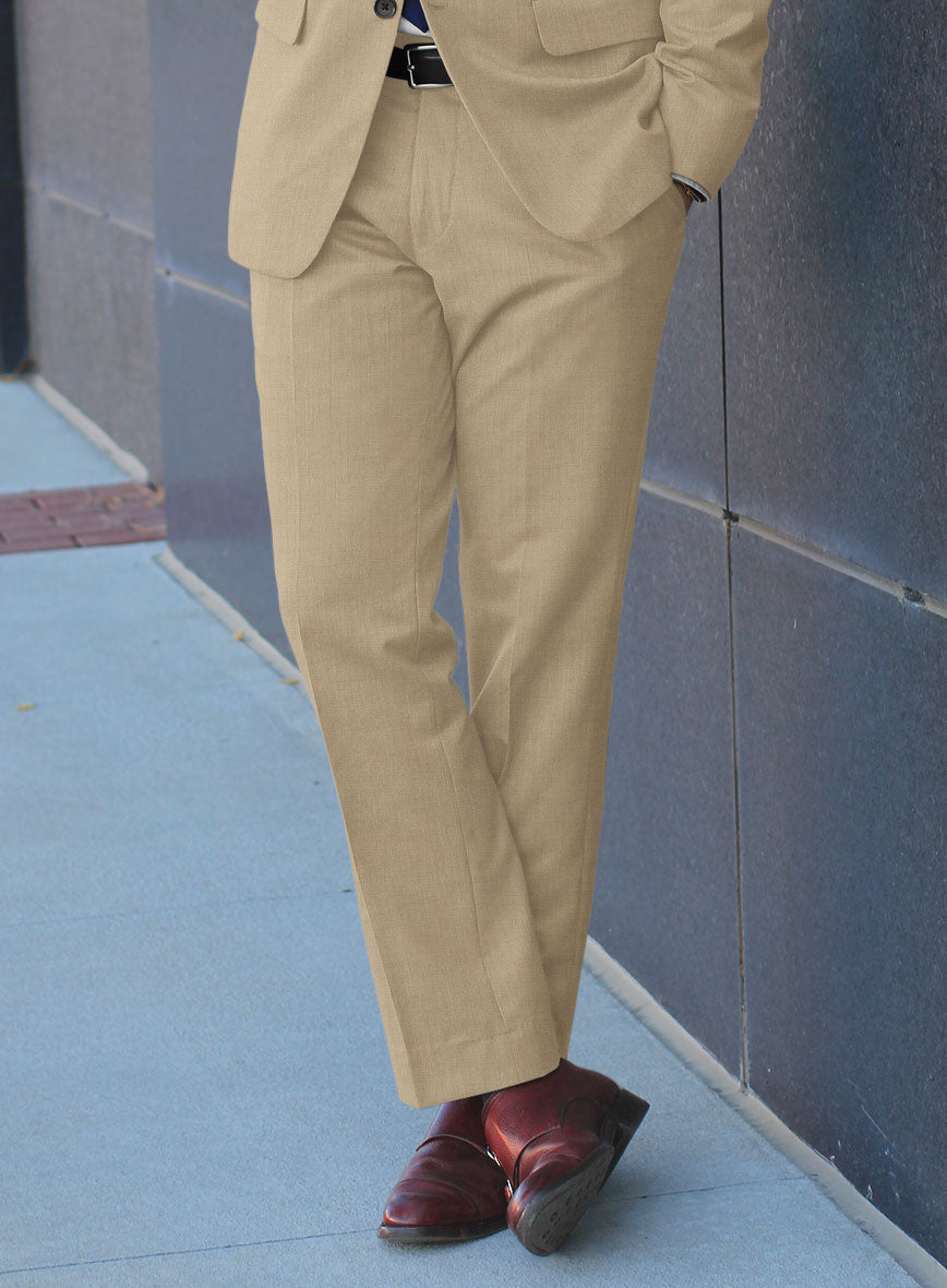 Bristol Beige Wool Pants - StudioSuits