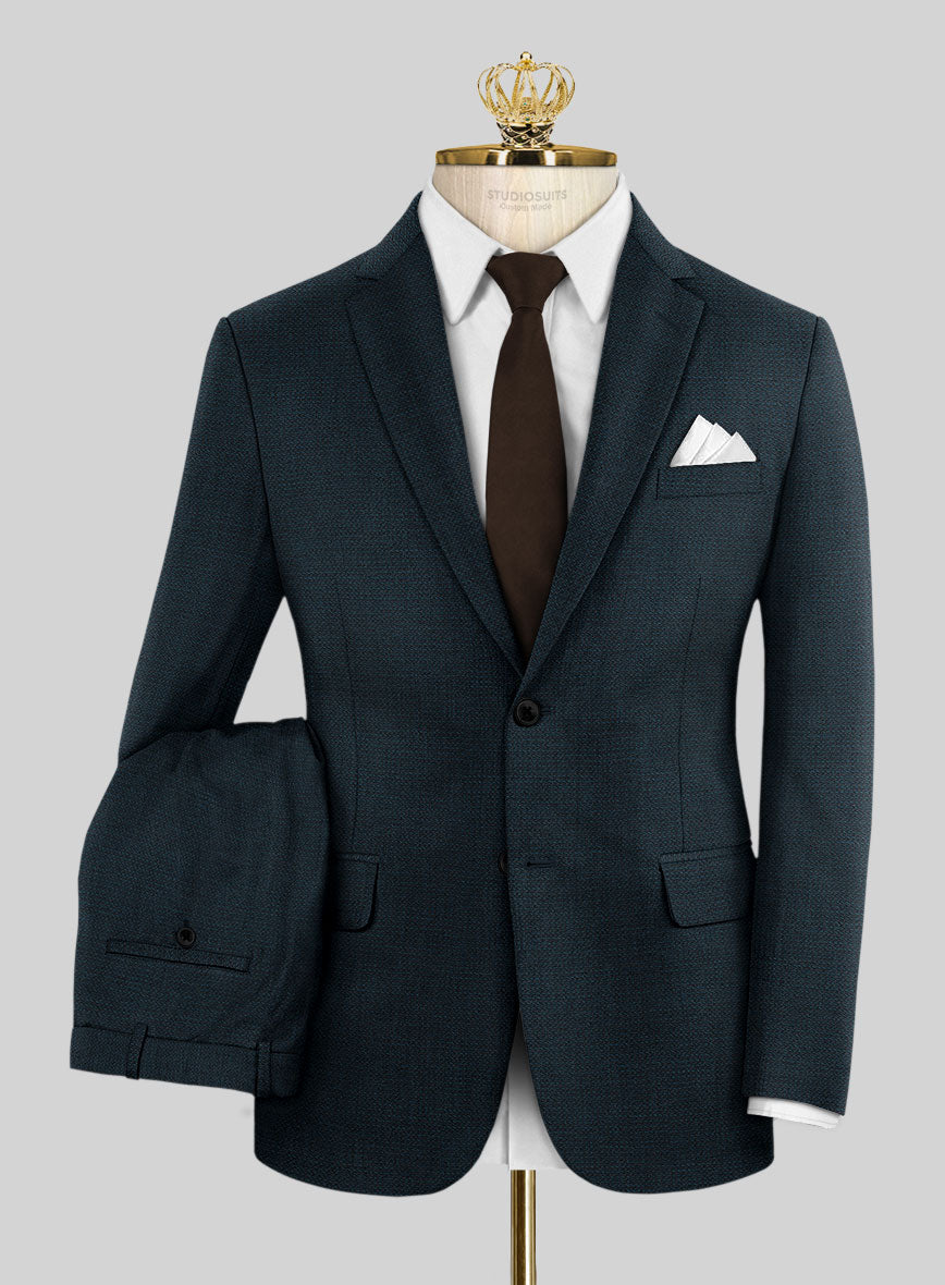 Bristol Bob Weave Teal Blue Suit - StudioSuits