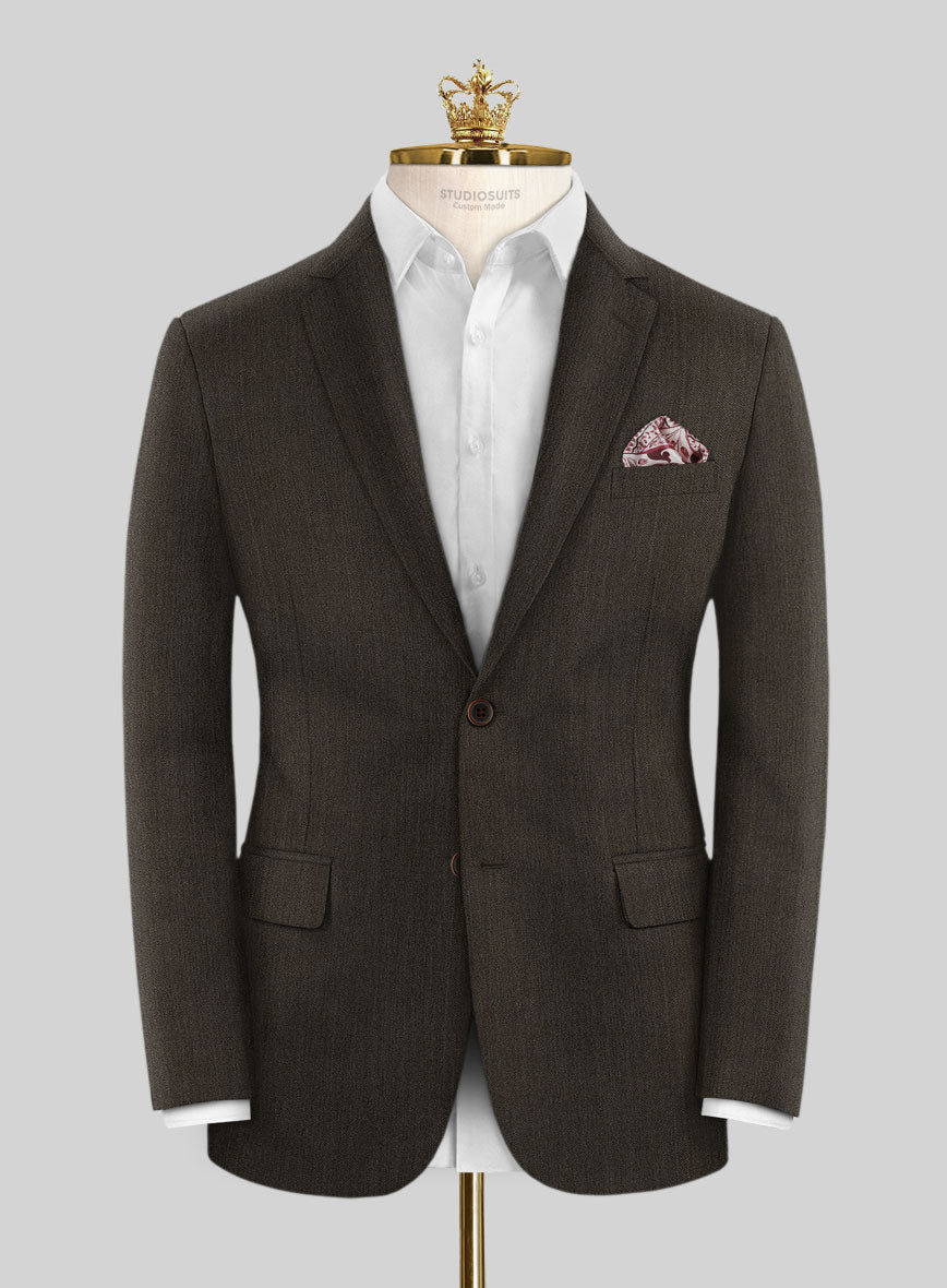 Bristol Brown Herringbone Jacket - StudioSuits