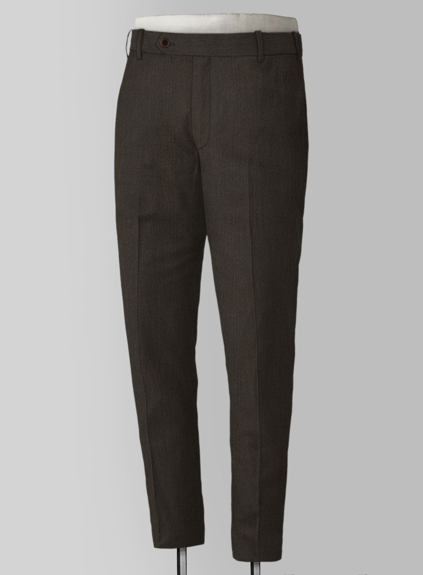 Bristol Brown Herringbone Pants - StudioSuits