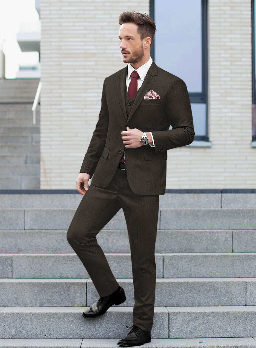 Bristol Brown Herringbone Suit - StudioSuits