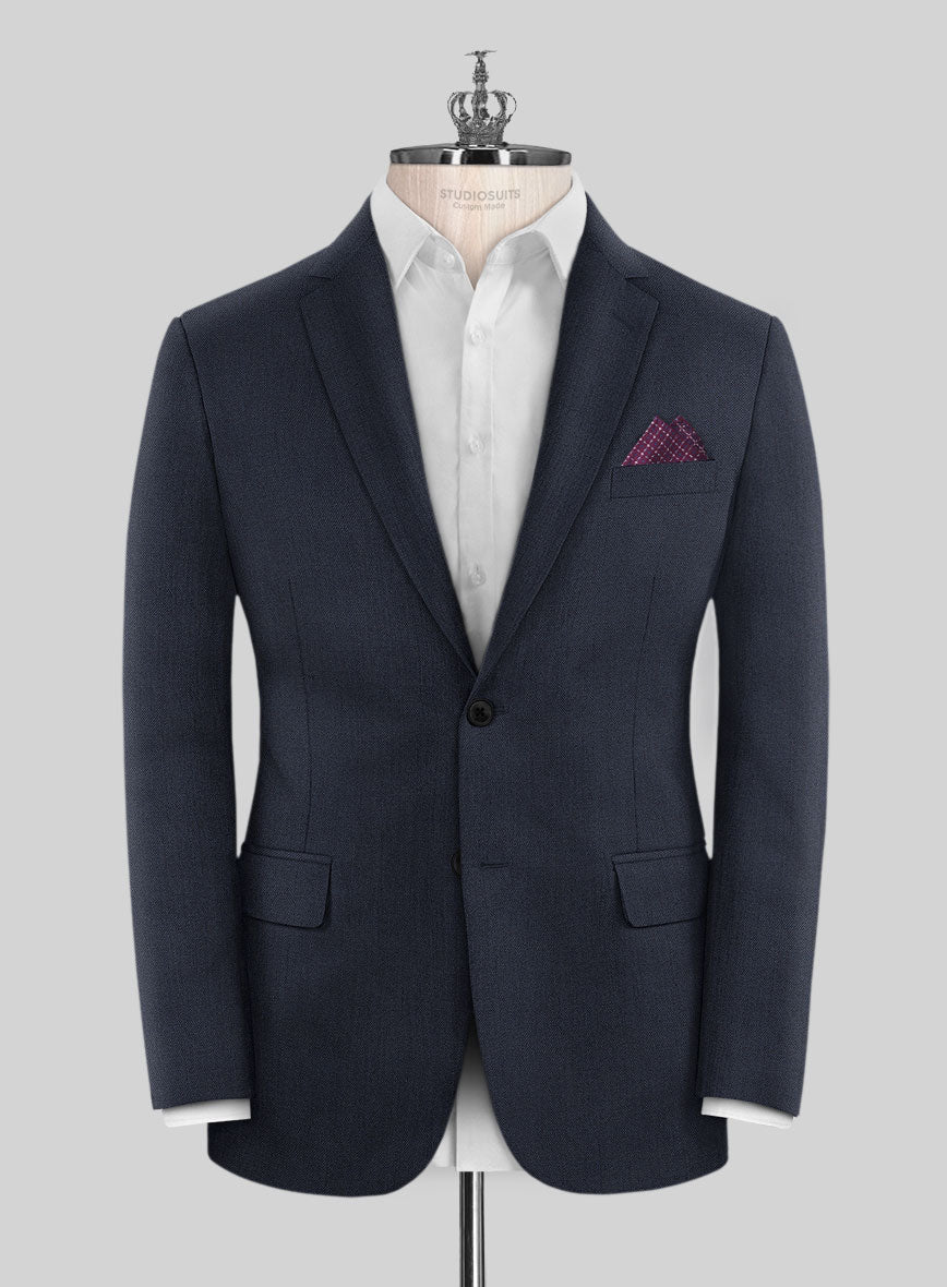 Bristol Dark Navy Sharkskin Jacket - StudioSuits