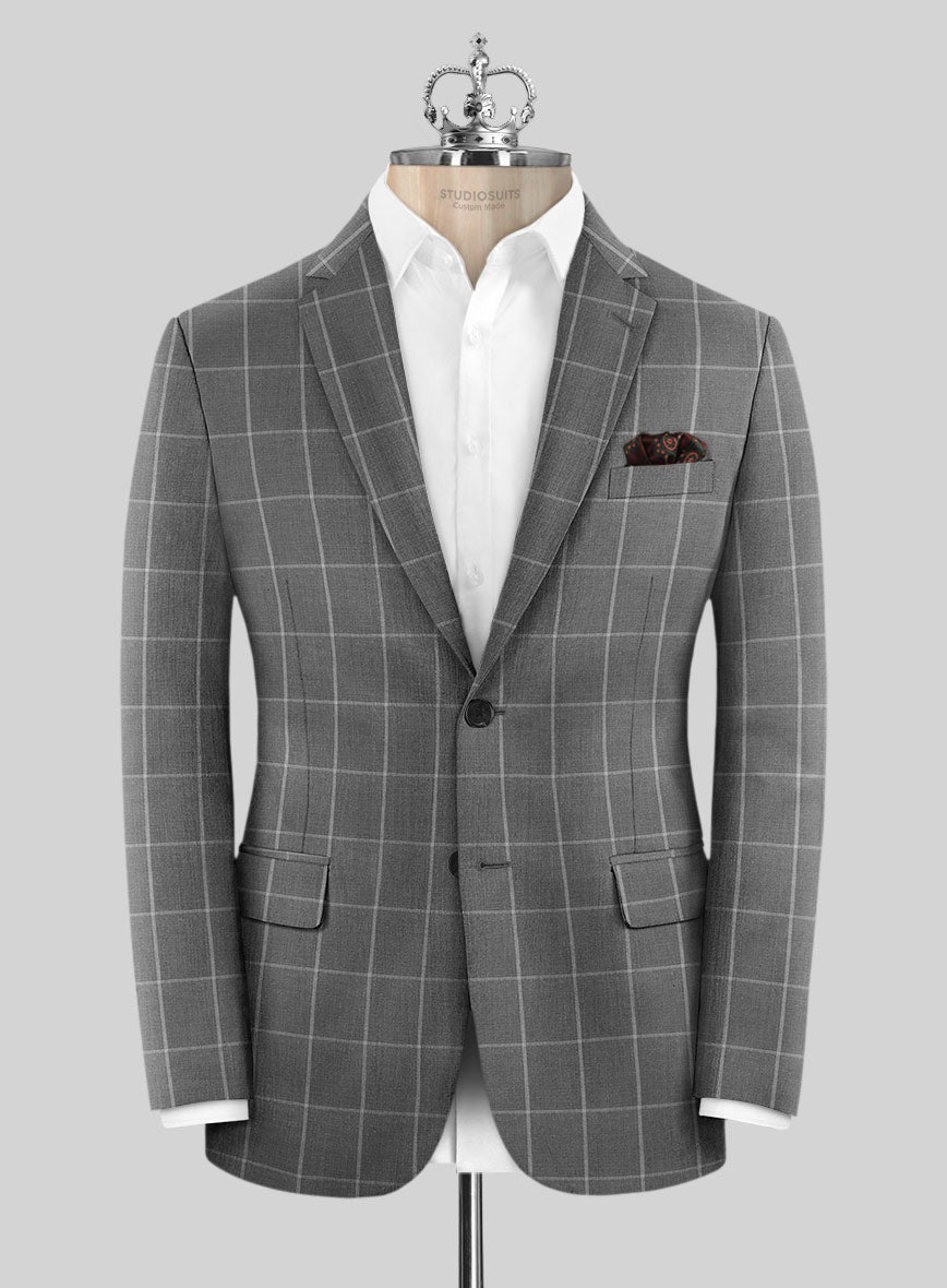 Bristol Lenato Gray Checks Jacket - StudioSuits