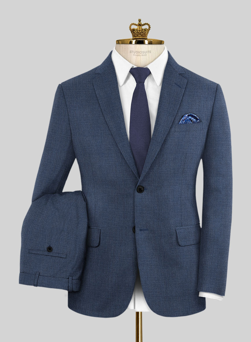 Bristol Light Navy Sharkskin Suit - StudioSuits