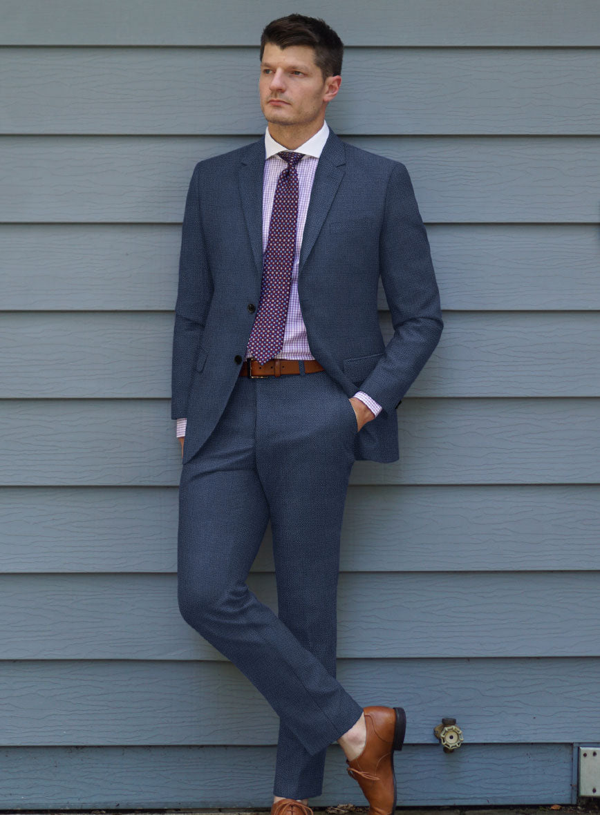 Bristol Light Navy Sharkskin Suit - StudioSuits