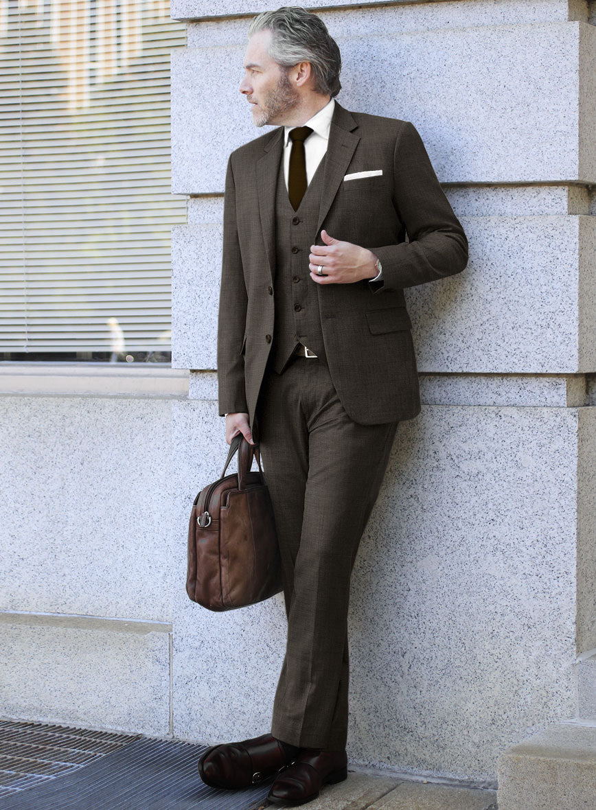 Bristol Nailhead Brown Suit - StudioSuits